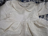 SHEIN Party Wear  White With Golden Shiny Thread Work Baby Dress