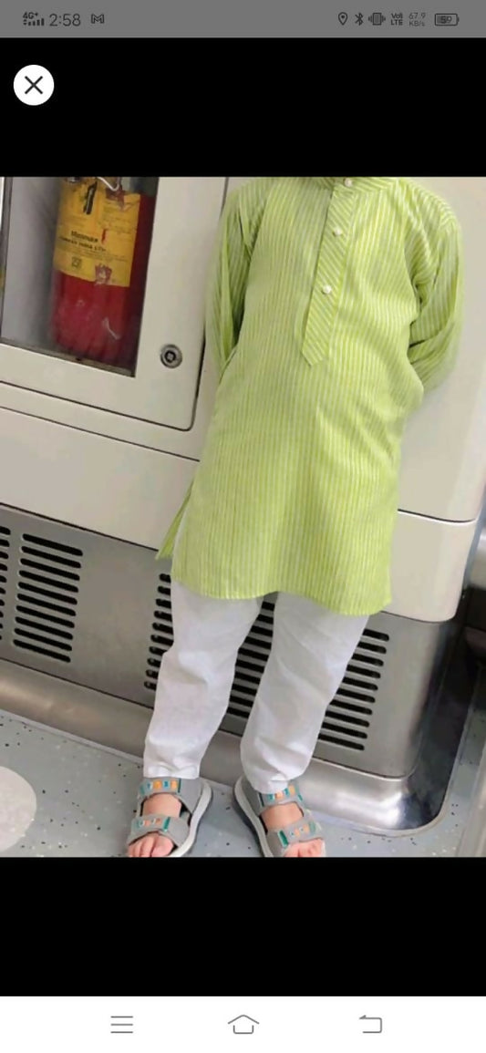 Keep your child stylish and comfortable with this soft, pure cotton kurta pajama, perfect for any occasion!