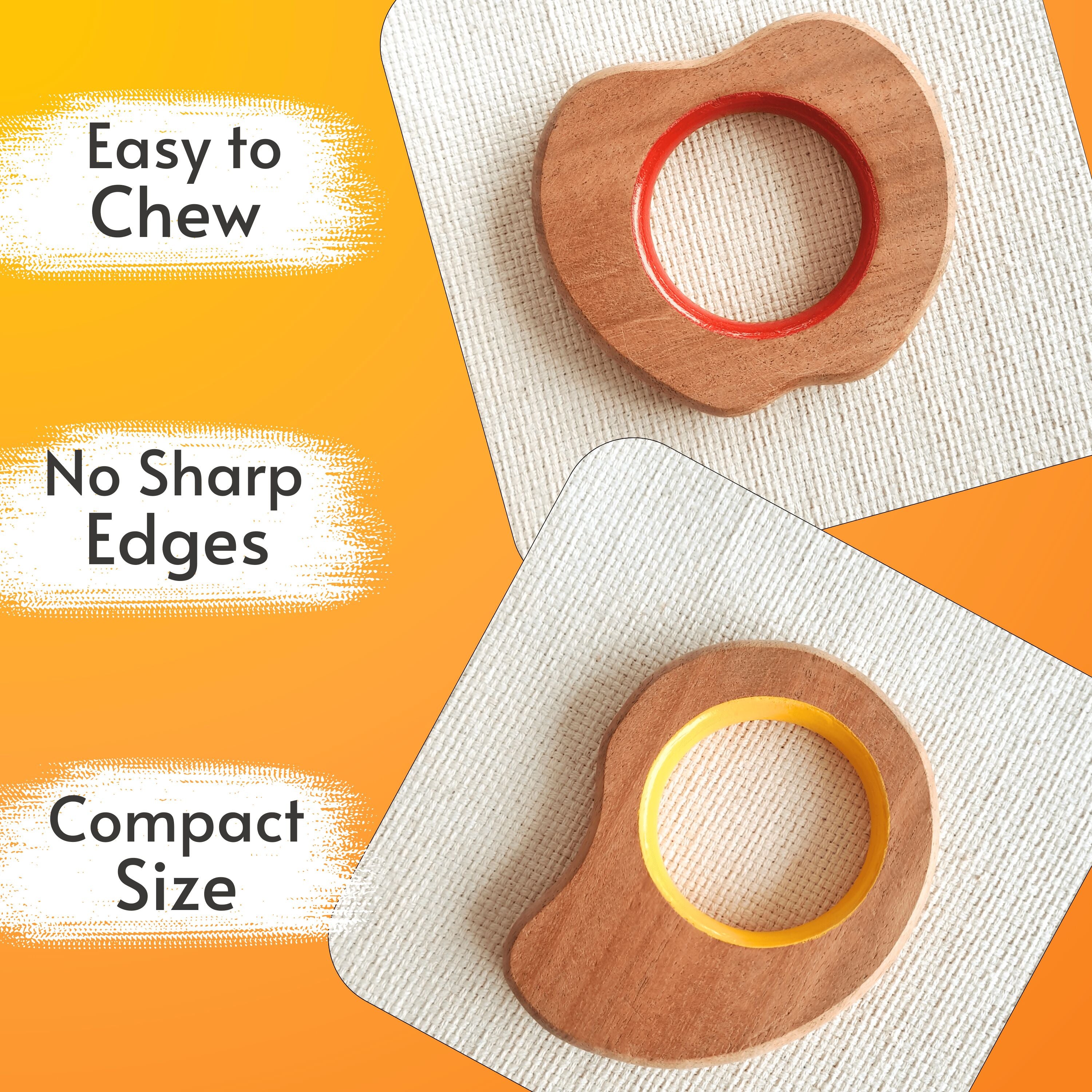 Explore shapes and soothe gums with Babycov's Cute Neem Wood Teethers - natural comfort for safe and playful chewing!