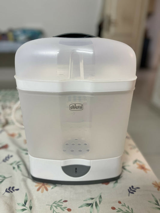 Chicco 2 in1 Steam Sterilizer | Sterilizes upto 6 Bottles | Kills 99.9% Of Germs | 24hrs Sterilization in 5 Mins | Auto Switch Off | Portable & Travel Friendly