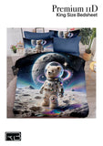 Bed sheets with astronaut bear design 