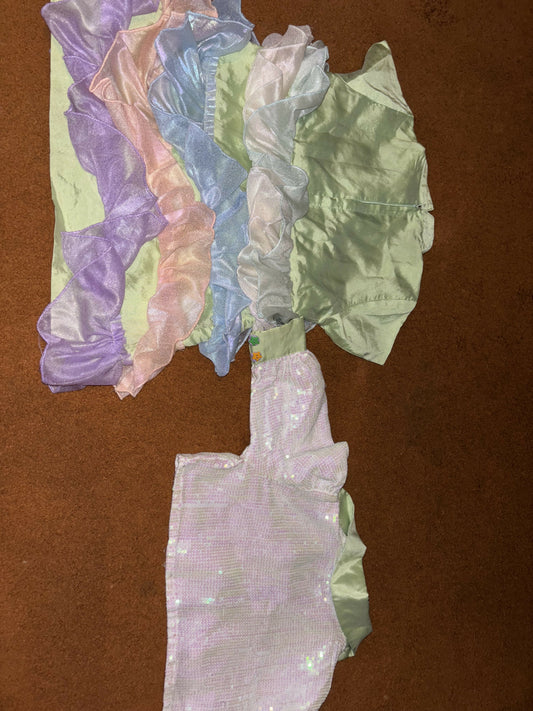 Frilly Party Green Frock With Sequins Jacket For Baby Girl