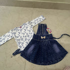 Baby Girl Dungaree Set White Blue
