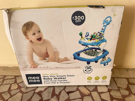 Encourage your baby's first steps with the MEE MEE Baby Walker, featuring a sturdy design and interactive toys for engaging playtime and motor skill development.
