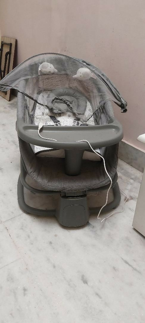 MASTELA Deluxe 4-in-1 Swing & Rocker – Premium Comfort with 5 Motion Speeds (Dark Grey)