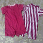 Set of 2 Rompers for baby girls, featuring soft, breathable fabric and easy snap closures for comfort and convenience.