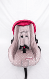 BABYHUG infant car seat carry cot with baby carrier function, rear-facing design, cushioned seat, secure safety harness, and carry handle for newborns and infants up to 13 kg.