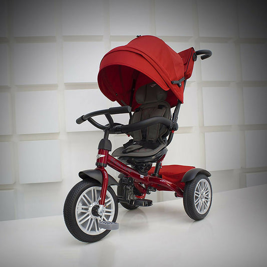 BENTLEY 6-in-1 Baby Tricycle in Dragon Red with convertible design.