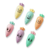 Carrot Shaped fancy highlighter pen set for kids girls, school and office uses. Perfect for school, office, family use. Great gift for your kids, friend or personal collection. 