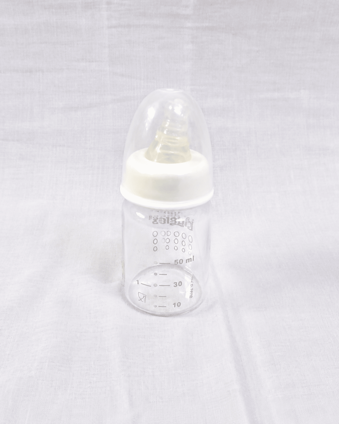Giggles 50ml Baby Feeding Bottle with BPA-free construction, soft silicone nipple, compact design, and easy-to-hold shape for safe, comfortable feeding of newborns and infants.