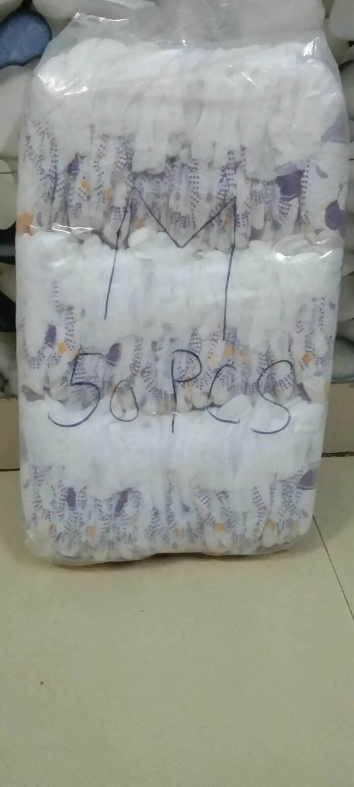 Baby Diapers Medium Size pack of 50 pieces, designed for convenient everyday diapering with a comfortable fit and practical absorbent design for babies.