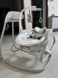 INGENUITY gliding swing and rocker with gentle gliding motion, cushioned seat, safety harness, and soothing design for relaxing, comforting, and entertaining babies.