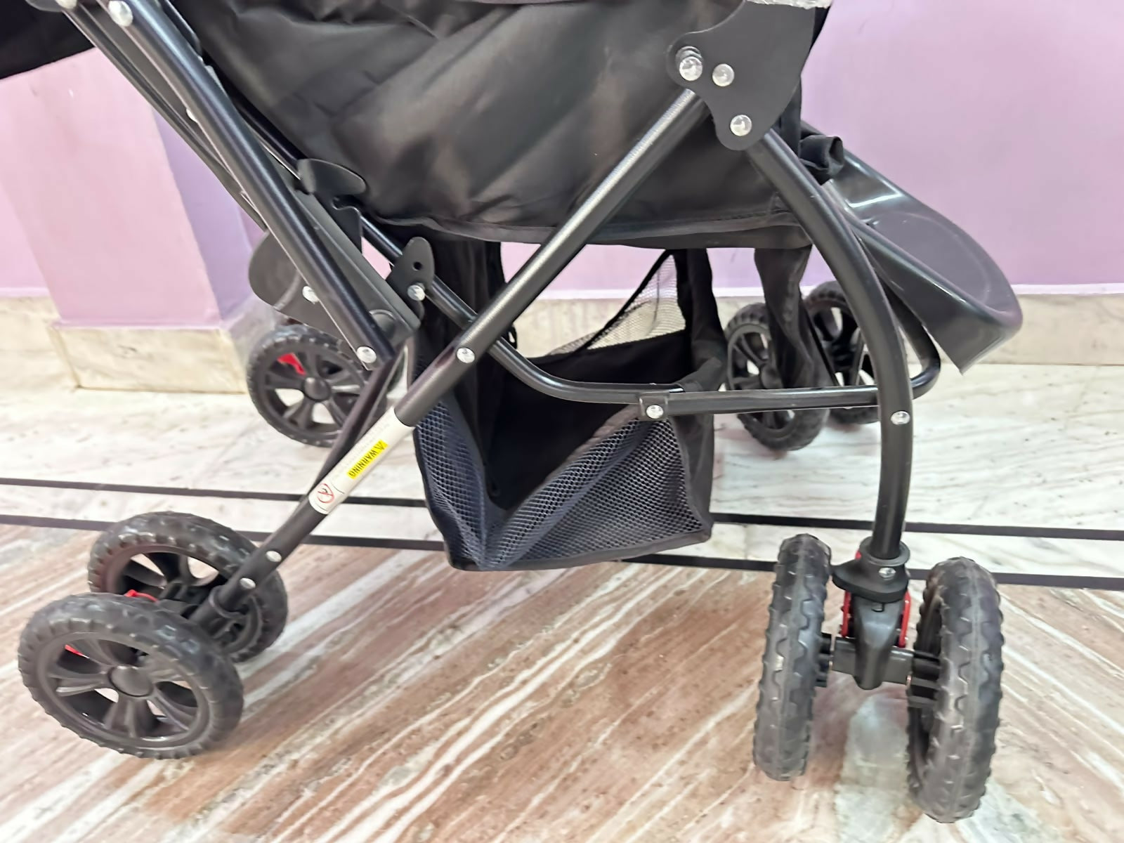 LUVLAP Starshine Baby Stroller/Pram with comfortable reclining seat, foldable frame, adjustable canopy, safety harness, smooth wheels, and convenient storage basket for everyday outings with babies and toddlers.