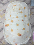Baby bedding with mosquito net featuring a soft mattress, pillow, breathable fabric, and protective mosquito net for a cozy, comfortable, and secure sleeping space for babies.