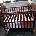 BABYHUG Florence 3 in 1 Rocking Cot/Crib Cum Junior Bed in Cherry finish featuring a versatile convertible design, rocking function, protective side rails, and spacious sleeping area that adapts as your child grows.