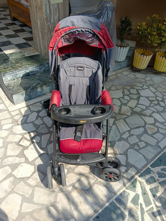 CHICCO CORTINA Baby Stroller/Pram in Almost New condition, available in Udaipur, featuring a comfortable reclining seat, protective canopy, safety harness, smooth wheels, foldable frame, and spacious storage for everyday outings.