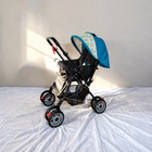 R FOR RABBIT  Lollipop Lite Baby Stroller Blue Abstract Reversible Reclining B190