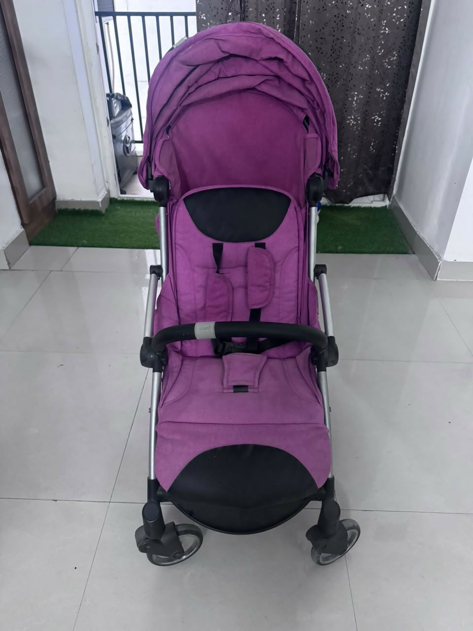 Chicco XPlus Stroller/Pram with comfortable seating, reclining backrest, protective canopy, safety harness, smooth wheels, and foldable design for convenient everyday outings and travel with babies and toddlers.