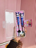 Kids insulated stainless steel cutlery set with child-friendly utensils, durable construction, easy-grip handles, and a portable storage case for school, travel, and everyday meals.