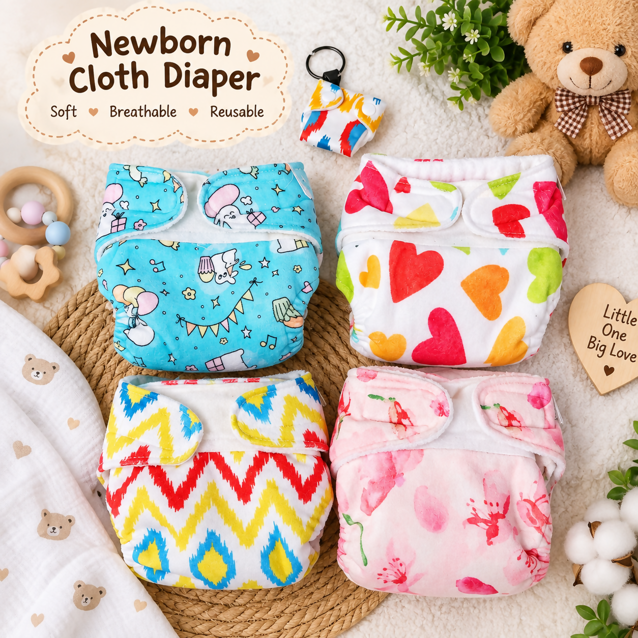 Cloth Diaper for Baby in New condition featuring a soft, reusable and washable design for convenient everyday diapering and a practical alternative to disposable diapers.
