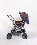 LUVLAP Sunshine reversible handle stroller with reclining seat, foldable baby pram design, safety harness, adjustable canopy, and comfortable travel support for babies and toddlers.