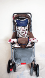 LUVLAP Sunshine reversible handle stroller with reclining seat, foldable baby pram design, safety harness, adjustable canopy, and comfortable travel support for babies and toddlers.