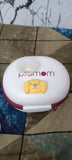 PROMOM electric wearable breast pump with hard case, hands-free design, compact milk collection cups, adjustable suction, and portable pumping support for breastfeeding mothers.