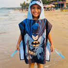 Character cotton bathrobe for kids made from soft, absorbent cotton with a fun character design, attached hood, and comfortable fit for bath time, swimming, and everyday use.