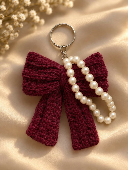 Handmade Crochet Keychain with cute pouch design for keys and bags