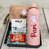Personalized daily utility hamper gift set featuring customized everyday essentials in a beautifully arranged gift box, perfect for birthdays, baby showers, return gifts, and special occasions.