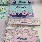Personalized drawing set for kids featuring customized name detailing and creative art essentials for drawing, coloring, sketching, and fun artistic activities at home or on the go.