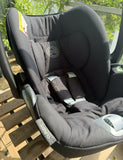 Cybex Cloud T Infant Car Seat with ergonomic reclining design, padded infant support, adjustable headrest, safety harness, side-impact protection, and comfortable seating for secure newborn and infant travel.