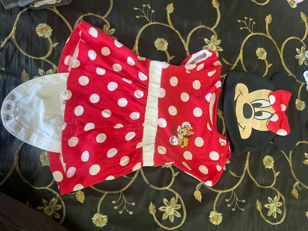 Disney Mickey Minnie Mouse Costume @ Primark (Imported from UK) Girls bodysuit frock with mickey cap - PyaraBaby
