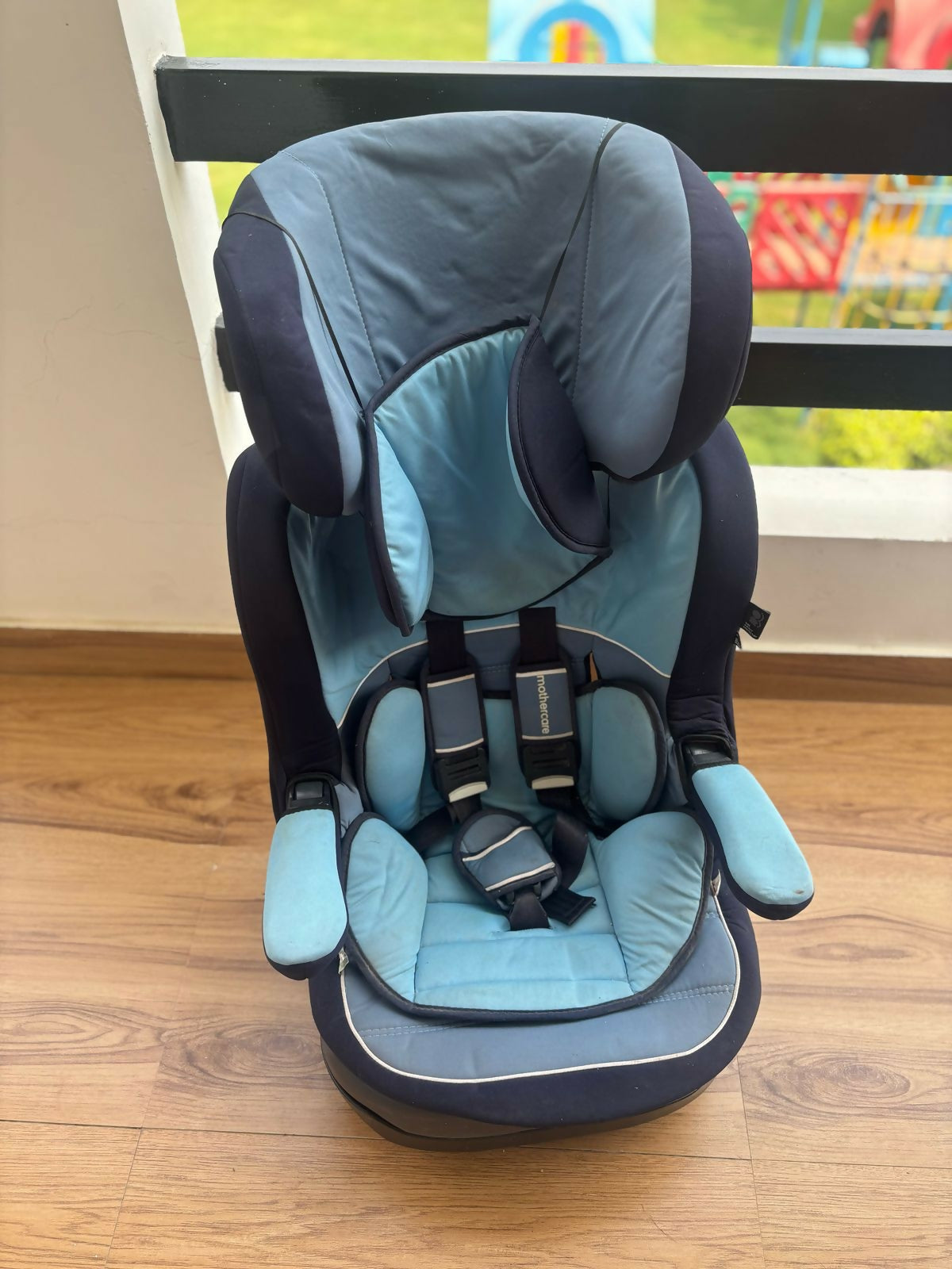 Mothercare car seat – safe, cushioned, and adjustable travel seat for babies and toddlers.

