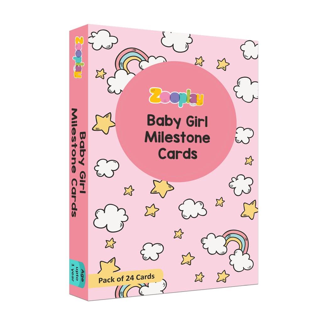 ZOOPLAY Baby Girl Milestone Cards - Pack of 24