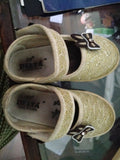 DELTA cute golden girls shoes with bow featuring a stylish metallic finish, decorative bow detail, comfortable fit, and elegant design for parties and special occasions.