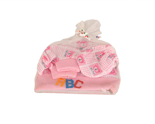 Pure Cotton Cap Mitten Booty Set 