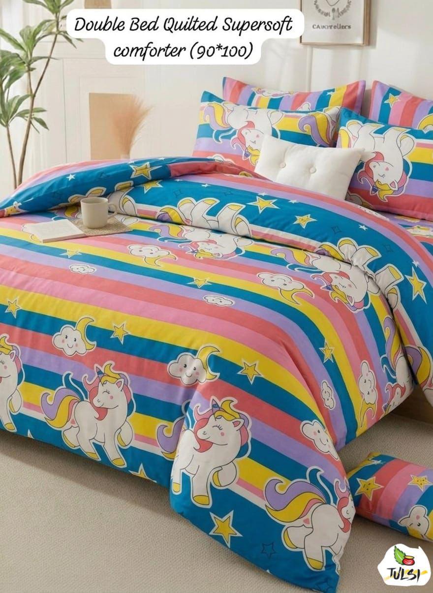 SUMMERBELL double bed quilted comforter made from soft, breathable fabric with plush filling and elegant quilted stitching for cozy warmth and year-round comfort.