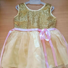 Gold / Sandal Color Party Wear Dress For Girls