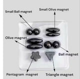 Magnet kit for kids with colorful magnetic pieces and educational activity components designed to encourage creativity, problem-solving, STEM learning, and hands-on play.