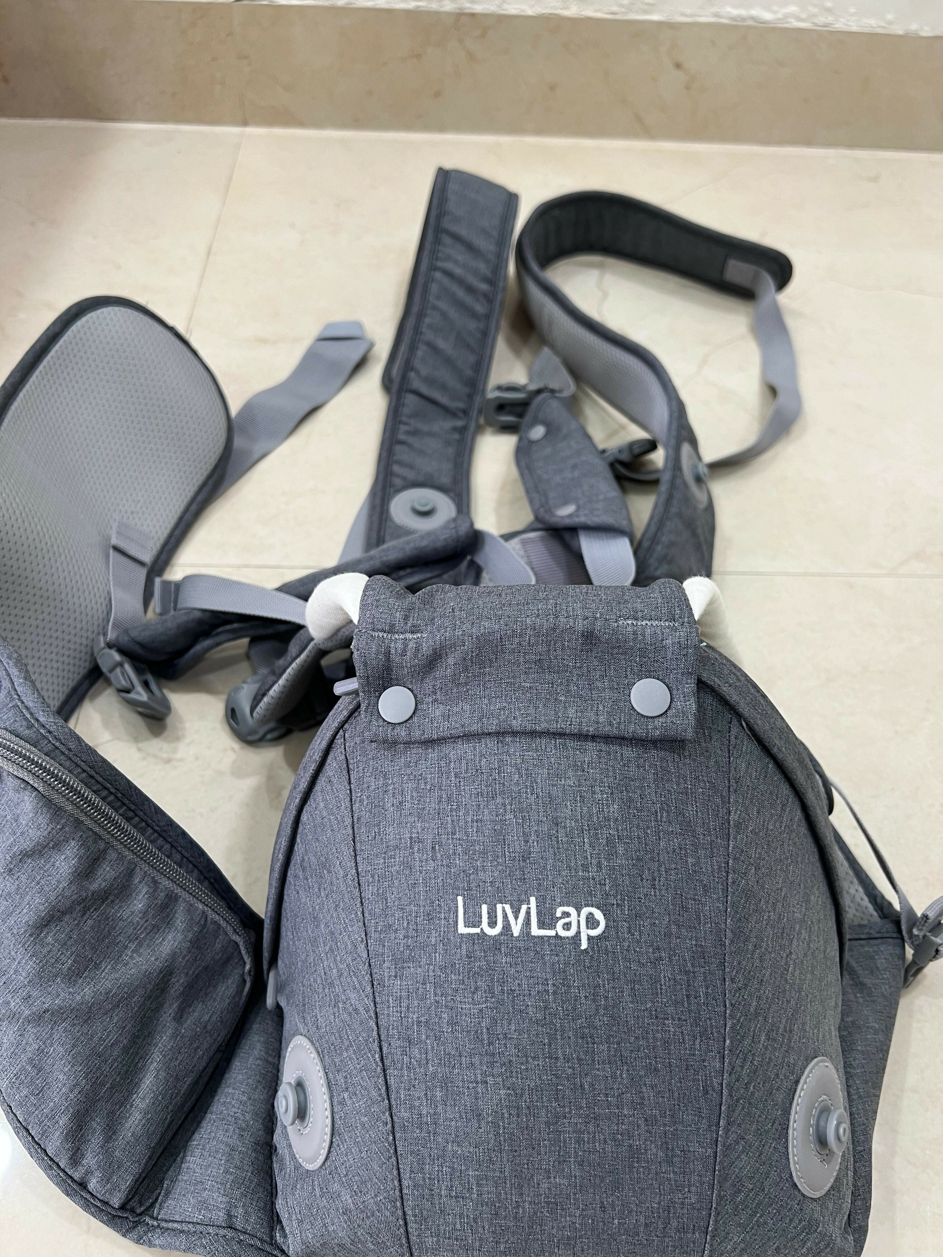 LUVLAP Comfy Plus newborn baby carrier with hip seat, ergonomic support, adjustable straps, cushioned comfort, and secure hands-free carrying for babies.