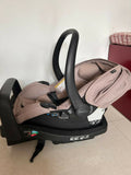 Evenflo LiteMax infant car seat with cushioned newborn support, secure safety harness, lightweight portable design, and comfortable seating for safe baby travel.