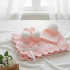 Childsafe Acrylic Yarn Handmade Cap, Booties and Blanket Set