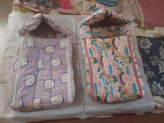 FARETO Baby Wrapper/Baby Nest Combo of 2 in Almost New condition featuring soft, cozy and cushioned designs for wrapping, carrying, supervised resting, and keeping newborns and infants comfortable.