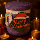 Decorative Christmas-themed woven basket 