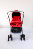 LuvLap Galaxy Baby Stroller Pram Red Black Reversible Handle B115