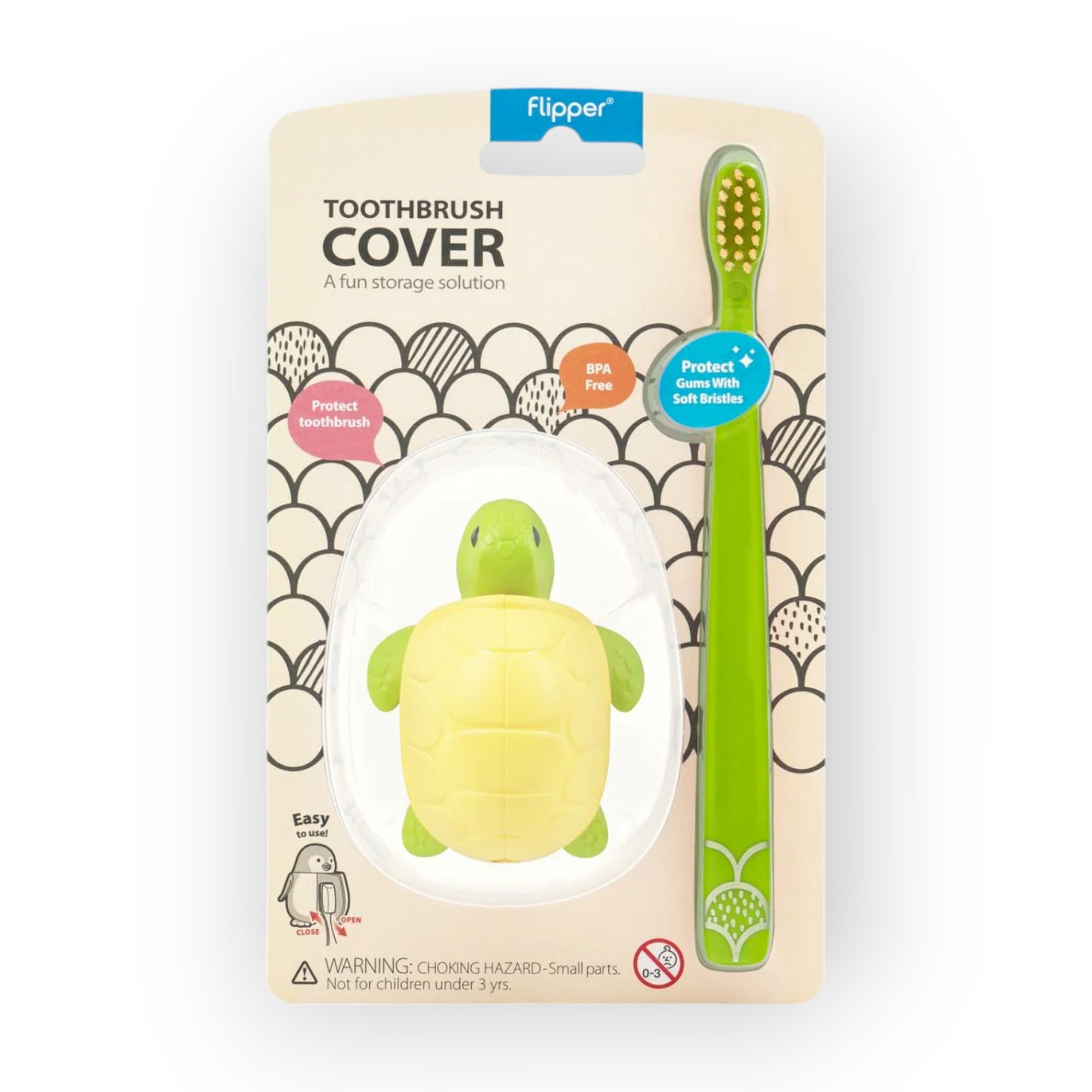 Shop the Flipper Toothbrush Cover &amp; Toothbrush Flp Fun Animal Combo Pack / Cat at Baby Amore.