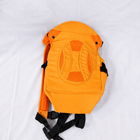 4-in-1 Ergonomic Baby Carrier in Orange with adjustable straps, breathable fabric, padded shoulder support, and multiple carrying positions for comfortable and secure babywearing.