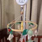GWD KIDS Handmade Farm Animals Cot Mobile with crib arm and battery-operated music box.