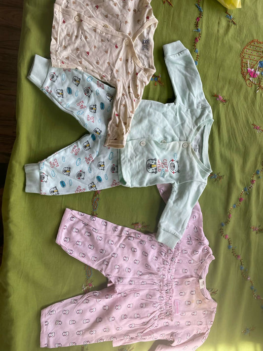 Toffee House, Cucumber, Pink Rabbit - Pyjama TShirt set - Pink, Light green and yellow (Set of 3)